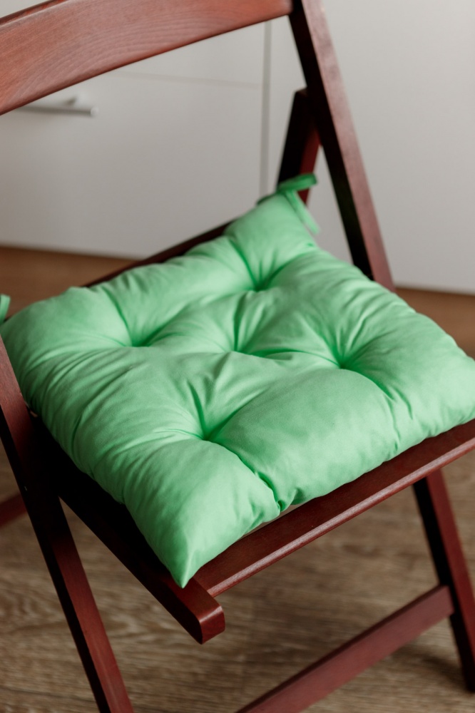Подушка на стул Фибра 40х40 зеленая Прованс