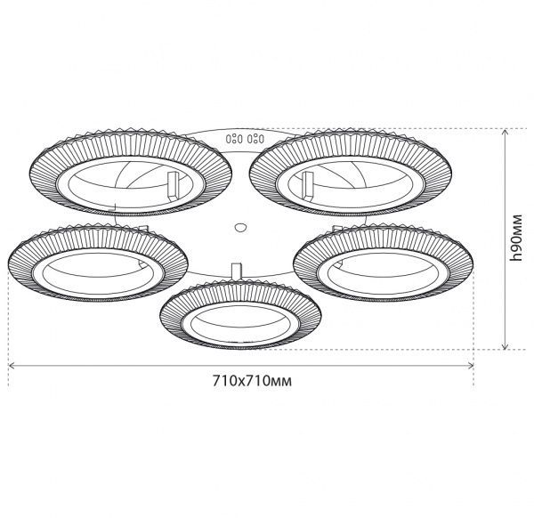 Світильник світлодіодний Hopfen 90 Вт хром 3000-6500 К ROMANTIC 5B 90W 