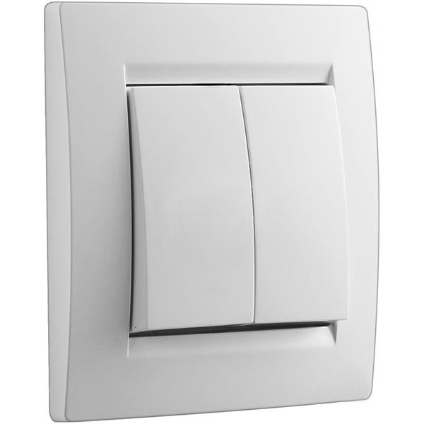 Выключатель двухклавишный UP! (Underprice) One без подсветки 220В белый 706-0202-101