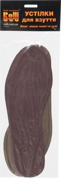 Устілки для взуття шкіра/замш Роллі 42-43 коричневий