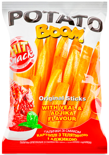 Смужки картопляні Potato Boom з телятиною та аджикою 25 г