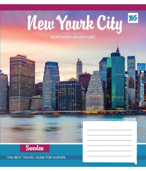 Комплект тетрадей Famous cities 12 листов в клетку 25 шт. YES
