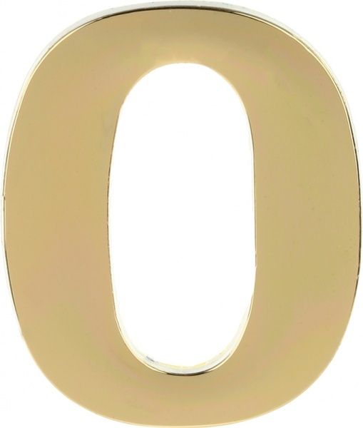 Цифра O пластик золотий 40 мм
