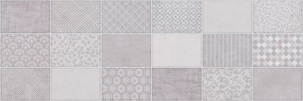 Плитка Allore Group Soft Concrete Pattern Grey W\DEC M R Satin 25x75 