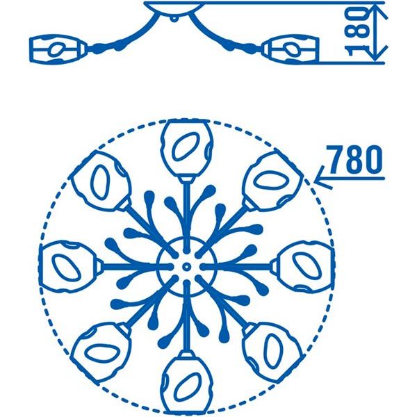 Люстра потолочная Victoria Lighting Botswana/PL8 8x40 Вт E14 медь/черный 