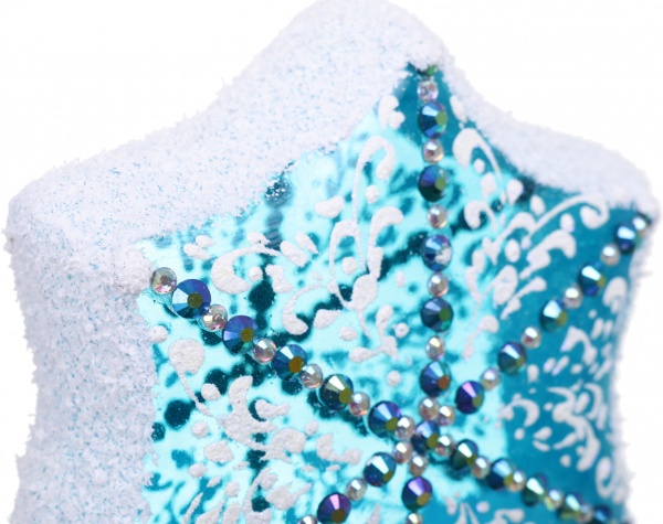 Верхівка скляна з блискітками Зірка еліт 20 см комбінована в асортименті 