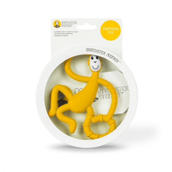 Прорізувач Matchstick Monkey Мавпочка танцююча жовта 14 см (MM-DMT-006)