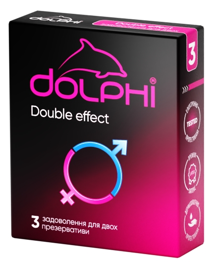 Презервативы Dolphi Double effect 3 шт.