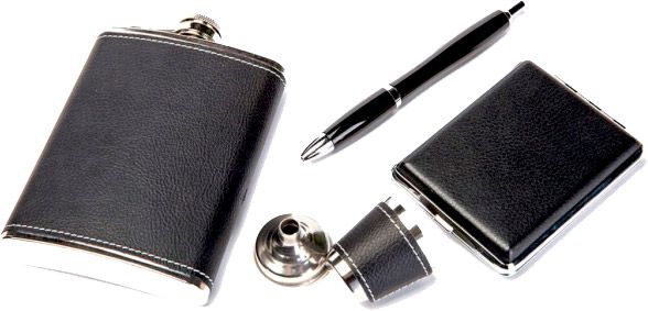 Набор подарочный с флягой и портсигаром TZ-07