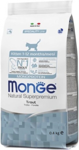 Корм Monge Cat Nat.Monop Kitten Trota, 400 г