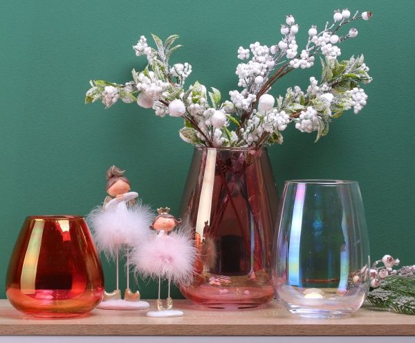 Ваза стеклянная красная Luster 15х15 см Wrzesniak Glassworks