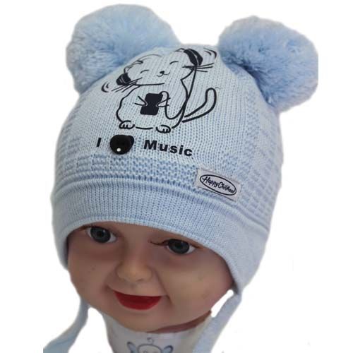 Шапка для хлопчиків Kraft+ 2213 р.42-44 світло-блакитний 2213 