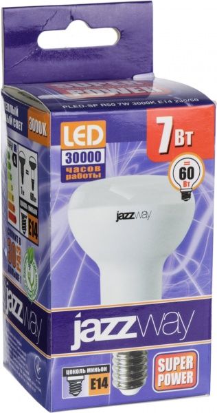 Лампа светодиодная Jazzway PLED-SP 7 Вт R50 матовая E14 220 В 3000 К 1033628 