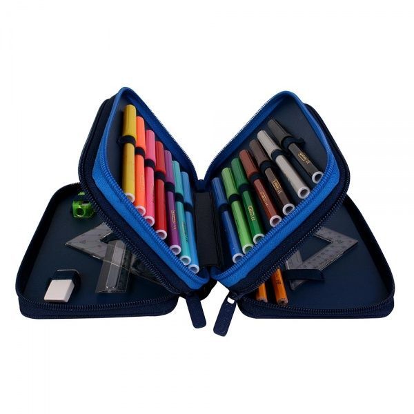 Пенал шкільний 31 предмет Triple Space Car 50033041 Herlitz синьо-блакитний