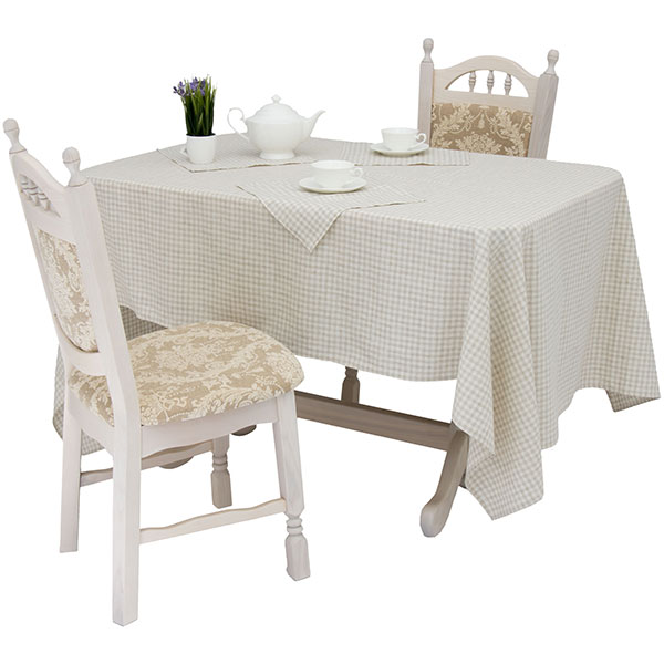 Комплект столовий «Клітинка» 482-13/08 140x240 см лляний Едельвіка 