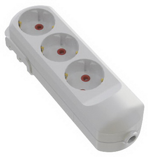 Колодка для удлинителя Neomax с заземлением 3 гн. белый 