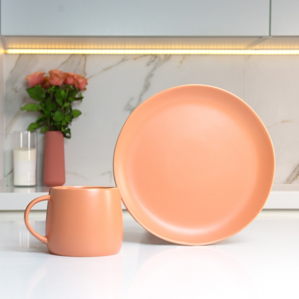 Тарелка обеденная Совершенство 25 см розовая MVM