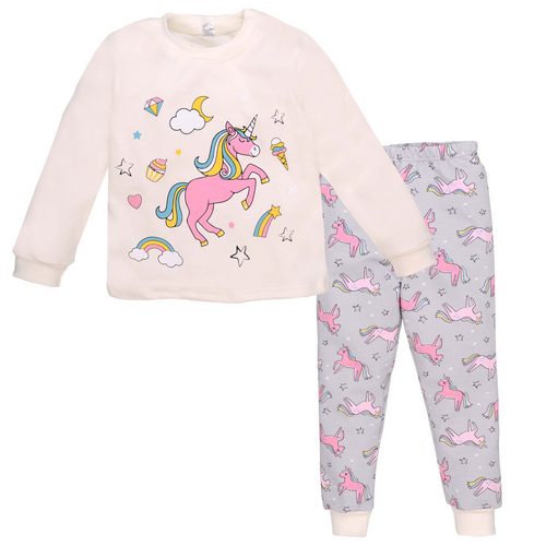 Пижама детская для девочек Татошка р.104 молочный/с принтом 0106302рог 