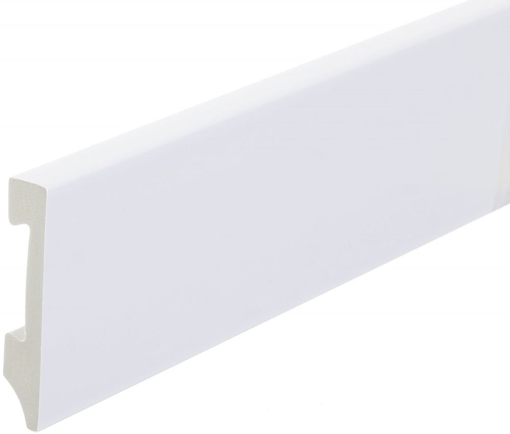 Плинтус дюрополимер King Floor JC 648-W1 белый 2000х80х12 мм