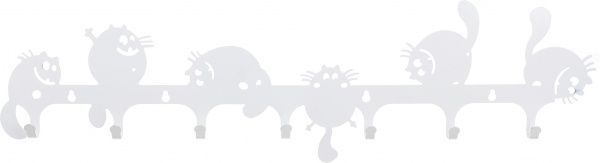 Вешалка для одежды Коты (белый)