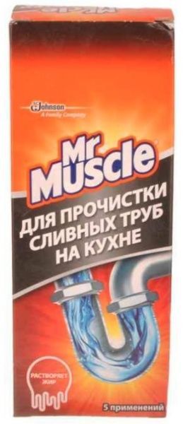 Гранулы для чистки труб Mr.Muscle на кухне 250 г