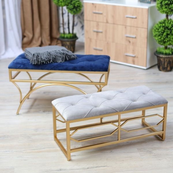 Банкетка 80х30х39 см сіра 