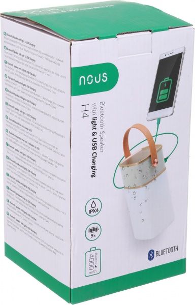 Смарт-светильник Nous с Bluetooth колонкой и Power Bank 1 Вт серебряный H4 Silver 