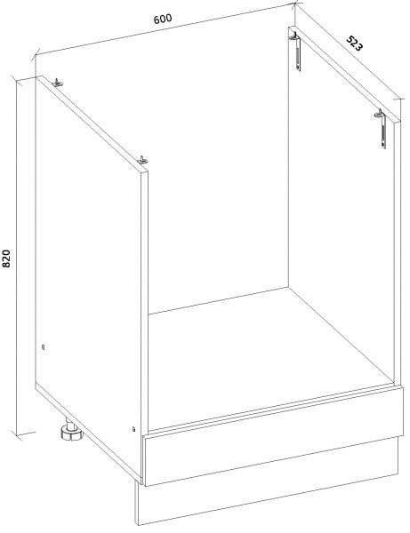 Тумба нижняя под духовку МС Идея Лофт Ндф 60/82/525 с фасадом бетон Грейд