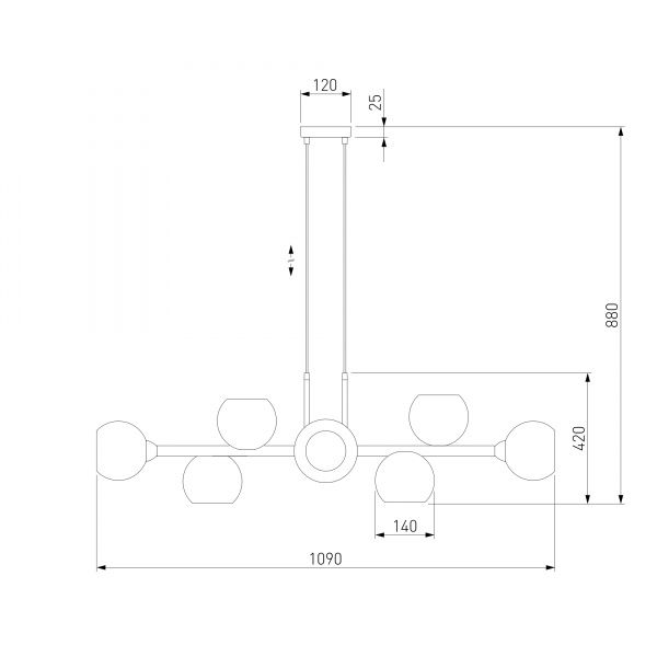Люстра подвесная Strotskis Roger 70113/8 8x40 Вт E14 светлое серебро 