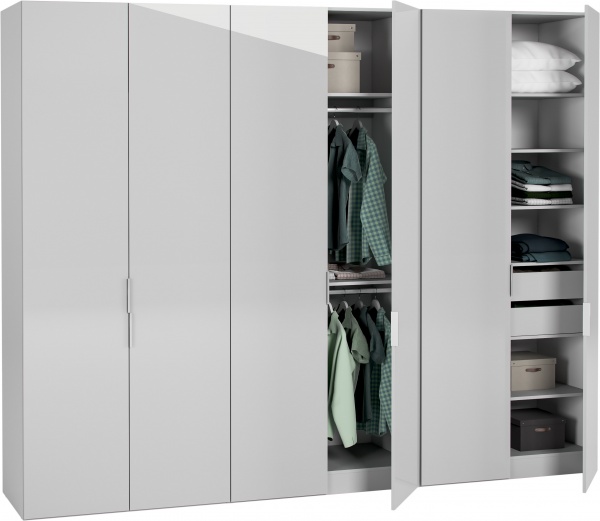 Шкаф для одежды Грейд Стефани-1 агат серый глянец 