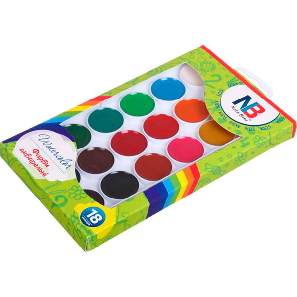 Акварель 18 цветов без кисточки в картонной упаковке 896 Nota Bene