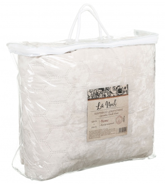 Покривало Greek Velvet 260x240 см La Nuit молочний 