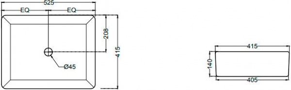 Умывальник Jaquar JDR JDS-WHT-25907N