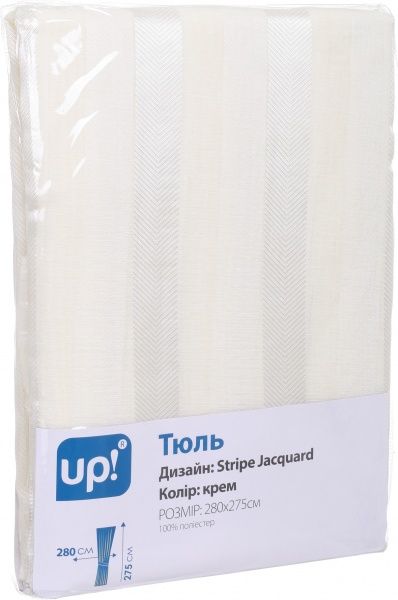 Тюль Stripe Jacquard 280х275 см кремовый UP! (Underprice)