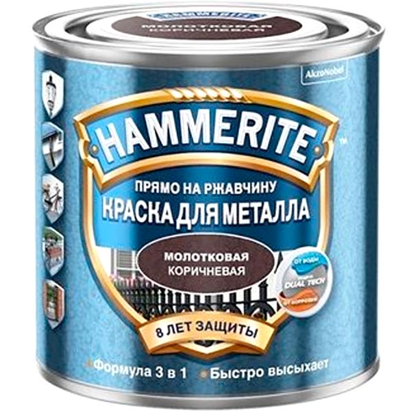 Емаль Hammerite молоткова коричневий 2,5л