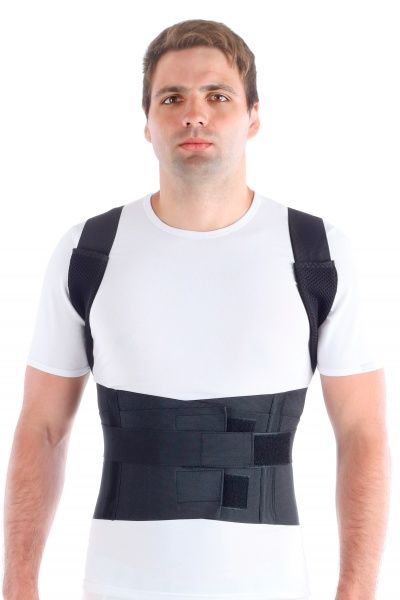 Корсет для корекції постави Торос-Груп р. 100-110 см Тип 656-А Люкс чорний 