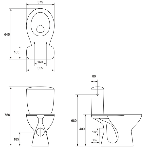 Компакт Cersanit President 020 K08-029 з сидінням