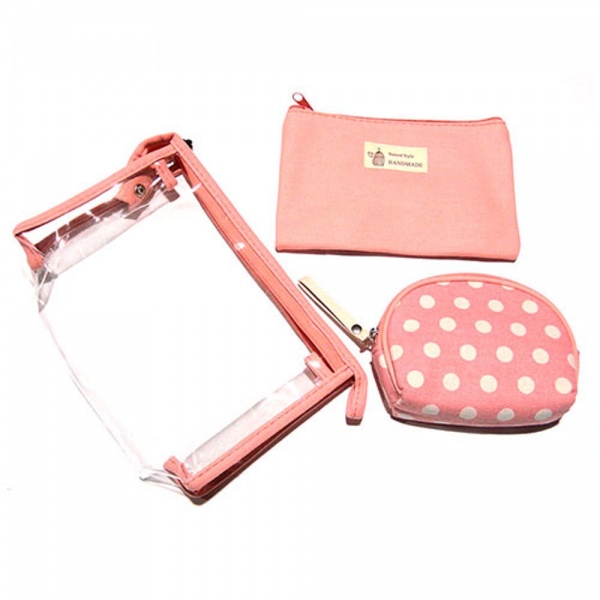 Набір косметичок MARI N b107 3 шт рожевий