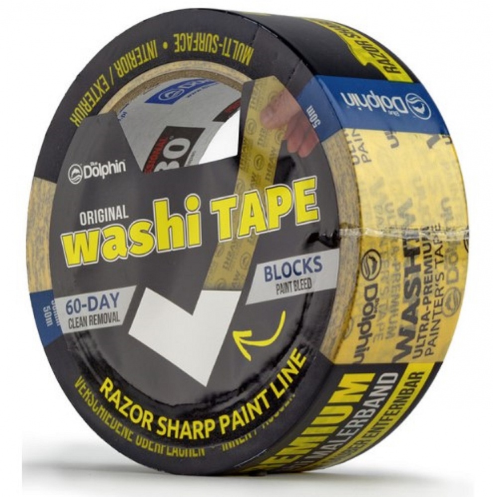 Лента малярная Blue Dolphin WASHI -XF7 ULTRA PREMIUM Премиум класс 48 мм x 50 м