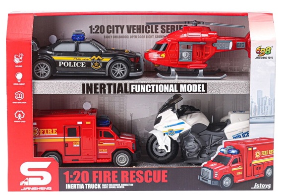 Ігровий набір CARS S Рятувальна служба 4в1 1:20 (інерція, звук, світло) 1:20 CJ-4835124