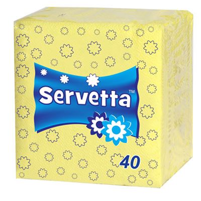 Салфетки Servetta желтые 40 шт