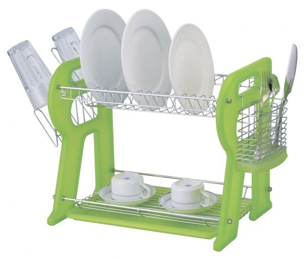 Сушарка для посуду настільна 56,5x29,5x36 см салатовий Lemax