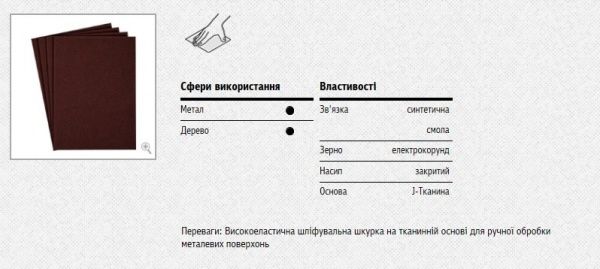 Наждачний папір 1 шт. Matador 23 x 28см 991
