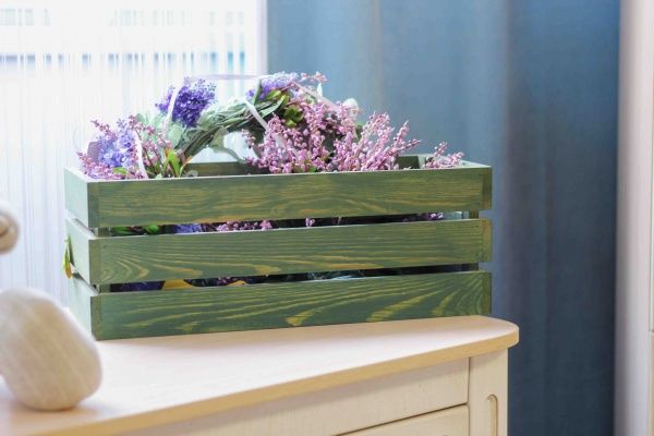 Кашпо дерев'яне Korobyaky 021 Нарден 47х20х17 прямокутний зелений 