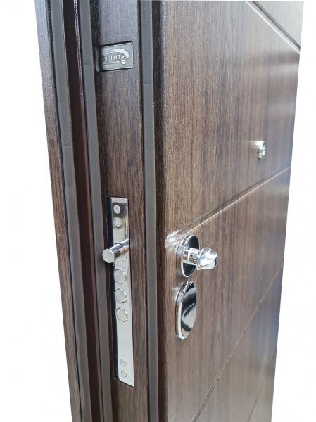 Двері вхідні Булат Гарант гладкі 156 Вуличні дуб темний 2050x850мм праві