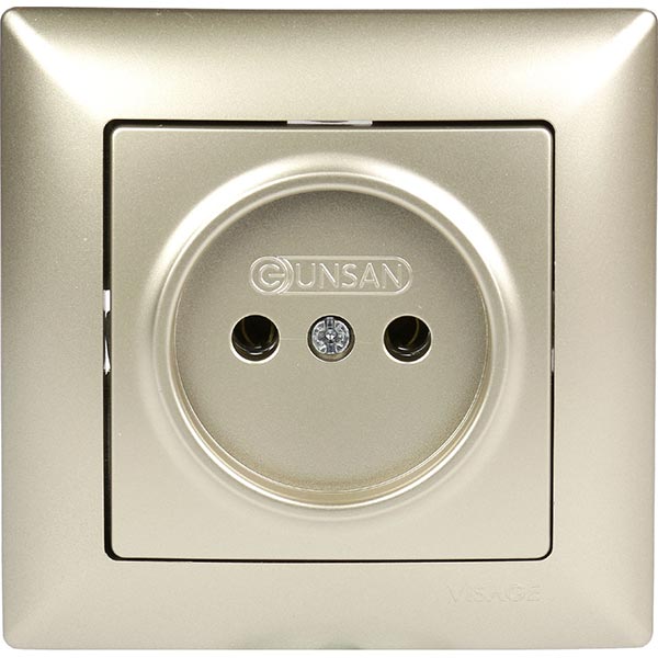 Розетка без заземления Gunsan Visage без шторок бежевый металлик VS 28 25 113