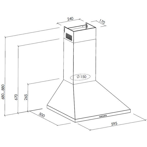 Витяжка Pyramida KS 1000 U ivory 60 см