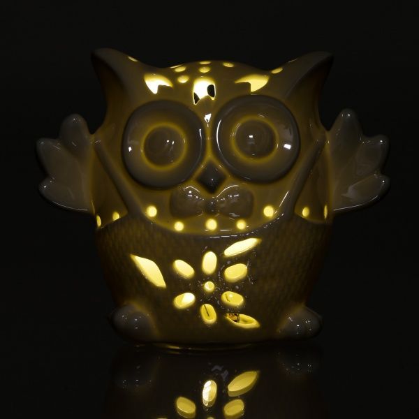 Декорація новорічна Сувенір Сова led 13х11 см ZY5158W 