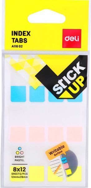 Индексный разделитель EA11602 микс 12х28 мм 8 лист. 12 шт. Deli
