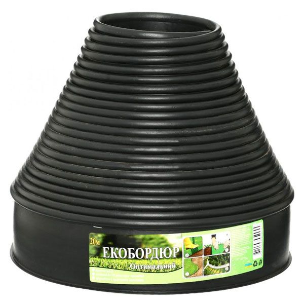 Бордюрная лента Экобордюр 2000x10,3 см черная